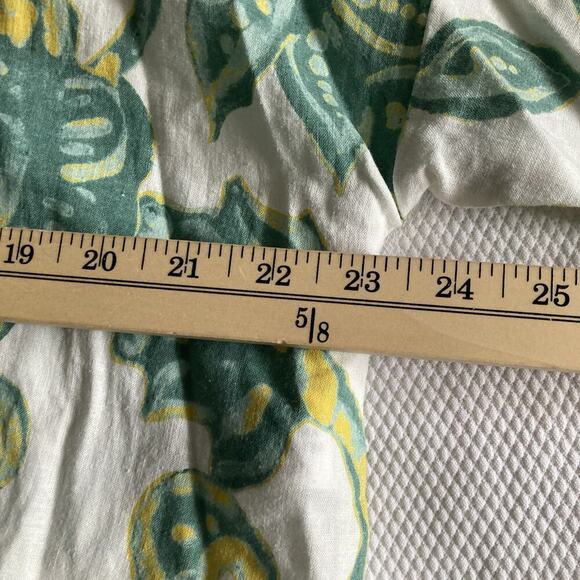 Zara Top Linen blend oversize shirt top Beach Boho Paisley Coastal Women's L - Picture 9 of 12